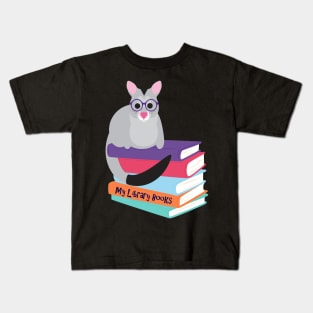 Kids library book bag with possum Kids T-Shirt